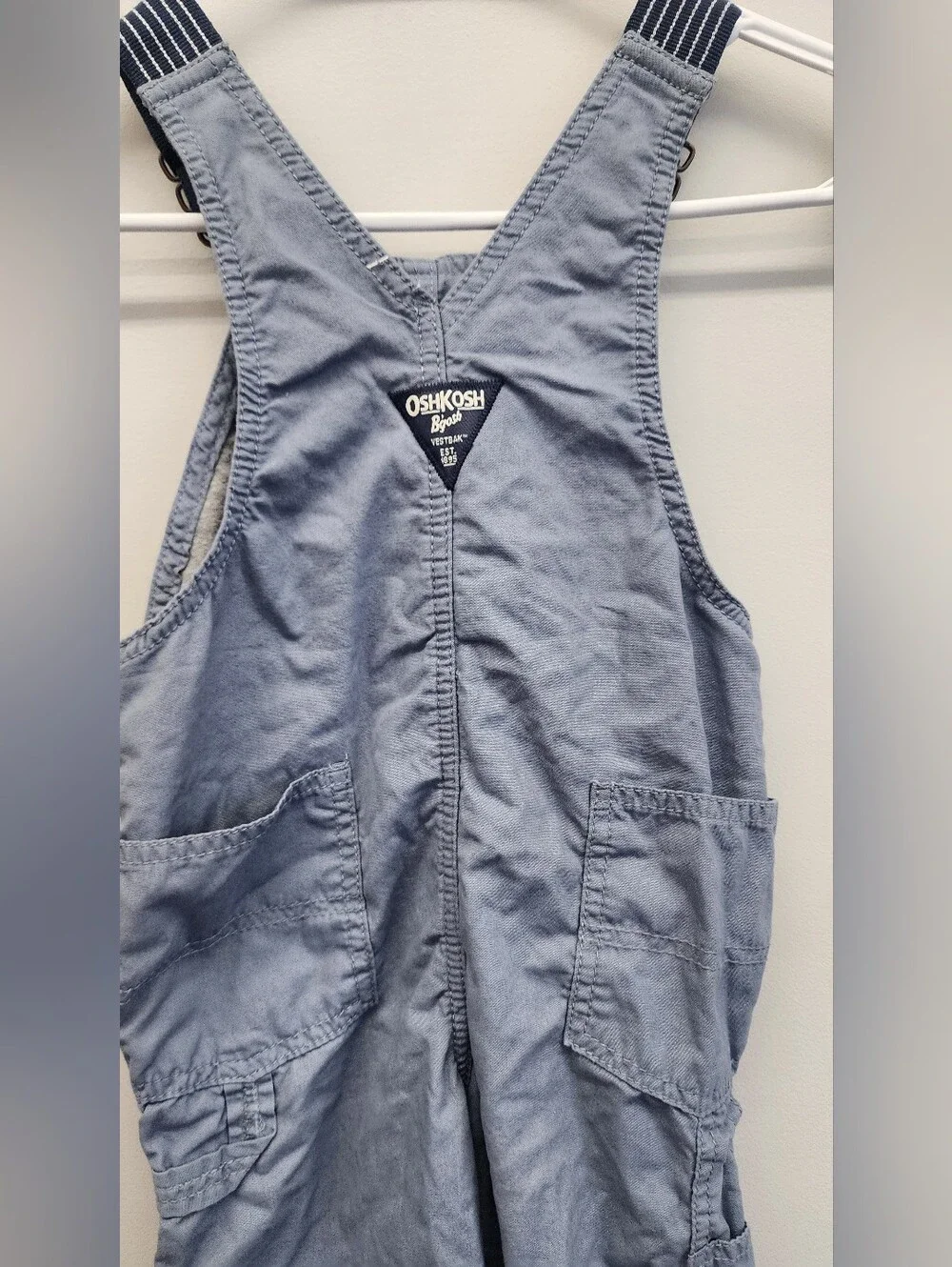 OshKosh B’gosh Toddler Blue Chambray Overalls 3T Adjustable Straps